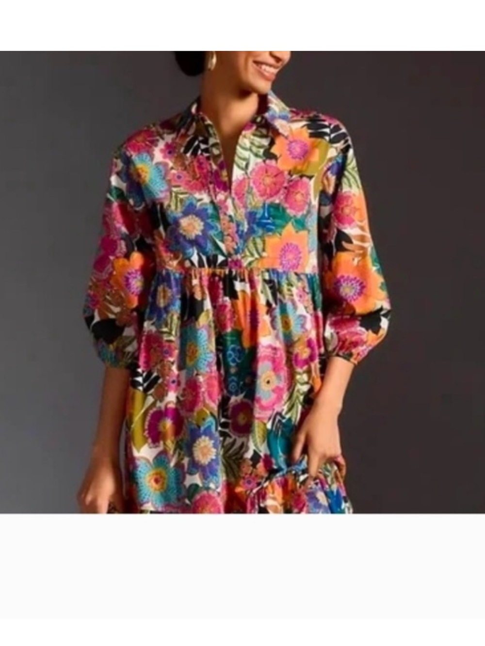 Maeve Bettina midi shirt dress Vibrant Multicolor Floral